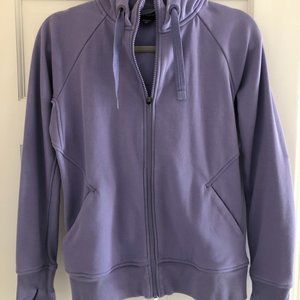 Athleta triumph hoodie fleece jacket - purple - size S
